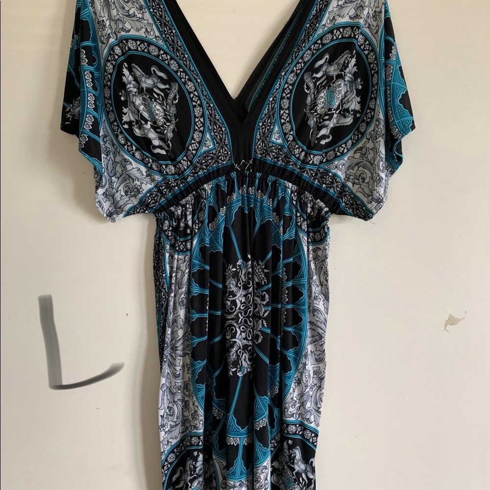 Black and blue dress